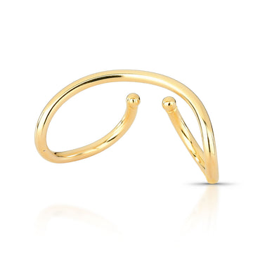 Piercing fake maxi line com banho de ouro 18k