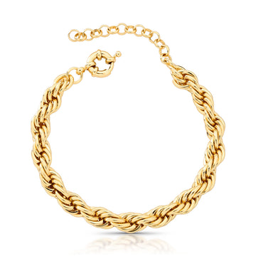 Pulseira cordão baiano 7mm de espessura com banho de ouro 18k