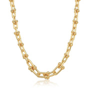 Colar elos modernos com banho de ouro 18k