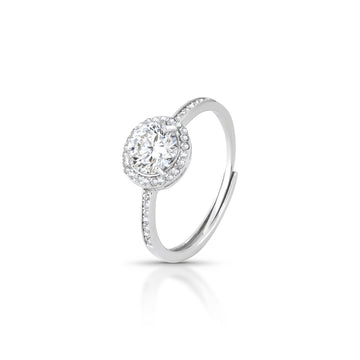 Anel MOISSANITE princess 1 quilate joia em prata 925 com banho de ródio branco