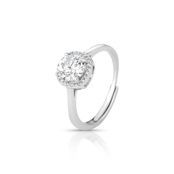 Anel MOISSANITE quadrado maior 1 quilate joia em prata 925 com banho de ródio branco