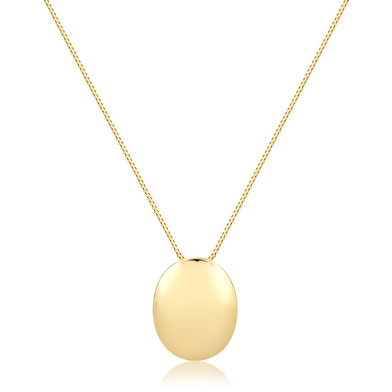 Colar oval liso com banho de ouro 18k