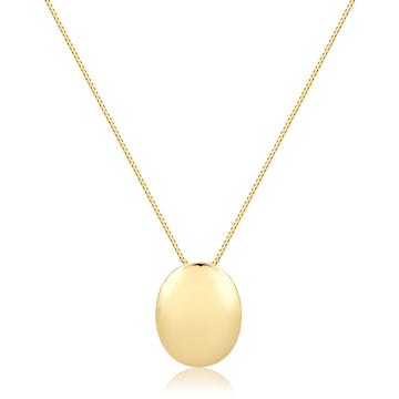 Colar oval liso com banho de ouro 18k