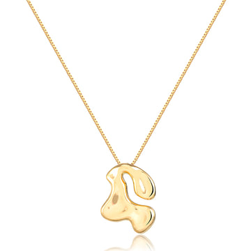 Colar orgânico liso com banho de ouro 18k