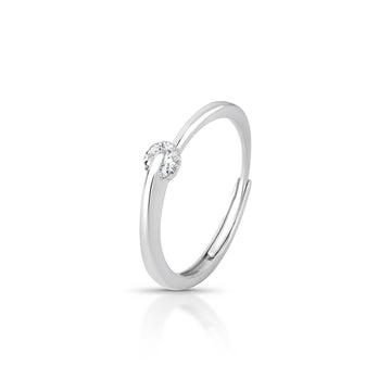 Anel MOISSANITE slim 0,3 quilate joia em prata 925 com banho de ródio branco