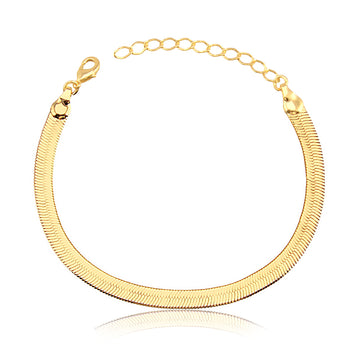 Pulseira fita laminada com banho de ouro 18k
