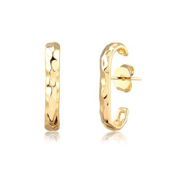 Brinco ear hook orgânico com banho de ouro 18k
