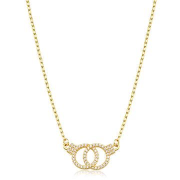 Colar algemas cravejadas cravejadas com banho de ouro 18k
