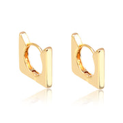 Brinco argola quadrada G lisa com banho de ouro 18k