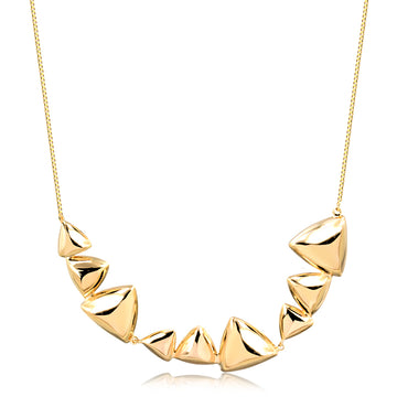 Colar triângulos lisos luxo com banho de ouro 18k
