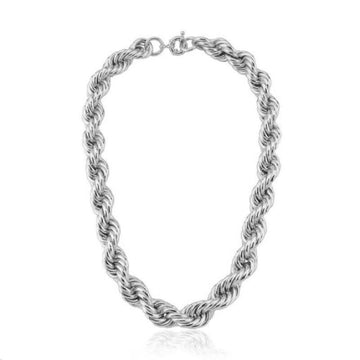 Colar entrelaçado vintage com ródio branco