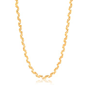 Colar trançado estilo ondas com banho de ouro 18k