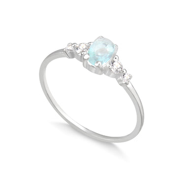 Anel prata 925 topázio cristal