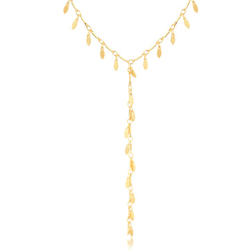 Colar gravatinha gotas lisas com banho de ouro 18k