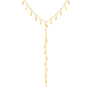 Colar gravatinha gotas lisas com banho de ouro 18k