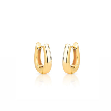 Brinco argola gota M com banho de ouro 18k
