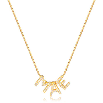 Colar Mãe cravejado com banho de ouro 18k