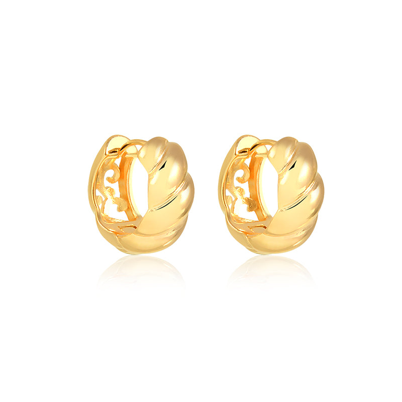 Brinco argola entrelaçada dourado