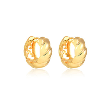 Brinco argola entrelaçada dourado