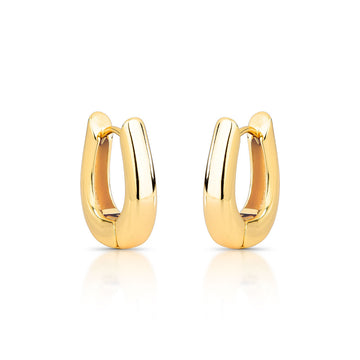 Brinco argola gota G com banho de ouro 18k