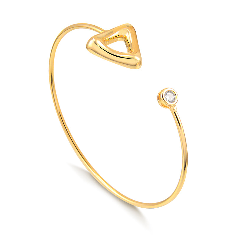 Pulseira bracelete triangulo e ponto de luz com banho de ouro 18k
