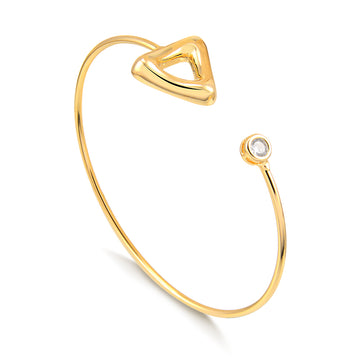 Pulseira bracelete triangulo e ponto de luz com banho de ouro 18k