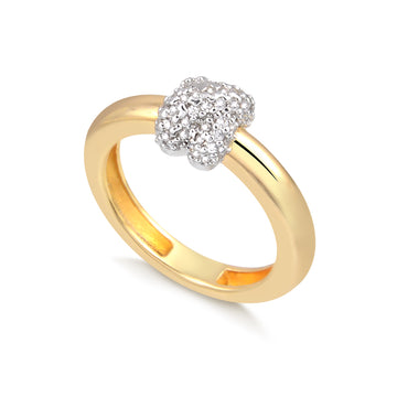 Anel X cravejado com banho de ouro 18k