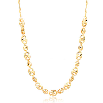 Colar elos redondos com banho de ouro 18k