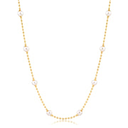 Colar choker pérolas e mini esferas com banho de ouro 18k