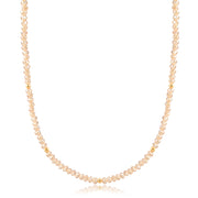 Colar cristais champanhe com detalhes dourados com banho de ouro 18k
