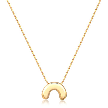 Colar em forma de C liso com banho de ouro 18k