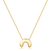 Colar em forma de C liso com banho de ouro 18k