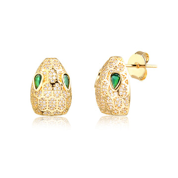 Brinco snake luxo com banho de ouro 18k