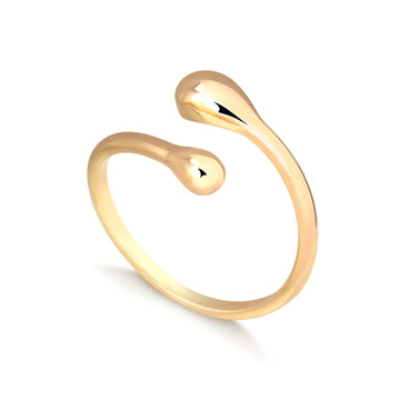 Anel envolvente slim orgânico com banho de ouro 18k