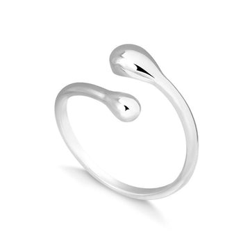Anel envolvente slim orgânico com banho de ródio branco