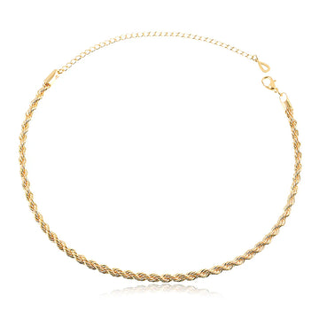 Colar dourado choker cordão baiano