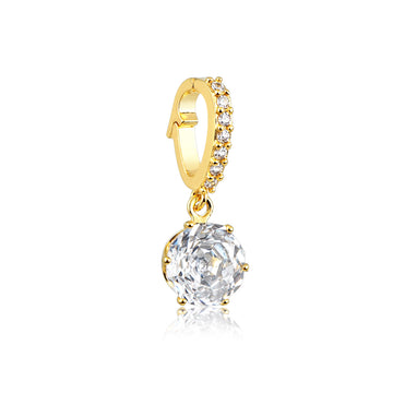 Pingente click ponto de luz rose cut com banho de ouro 18k
