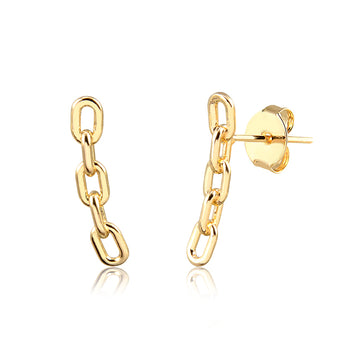 Brinco ear cuff elos lisos com banho de ouro 18k