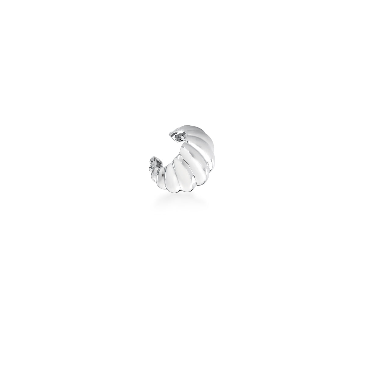 Piercing caracol abaloado com banho de ródio branco
