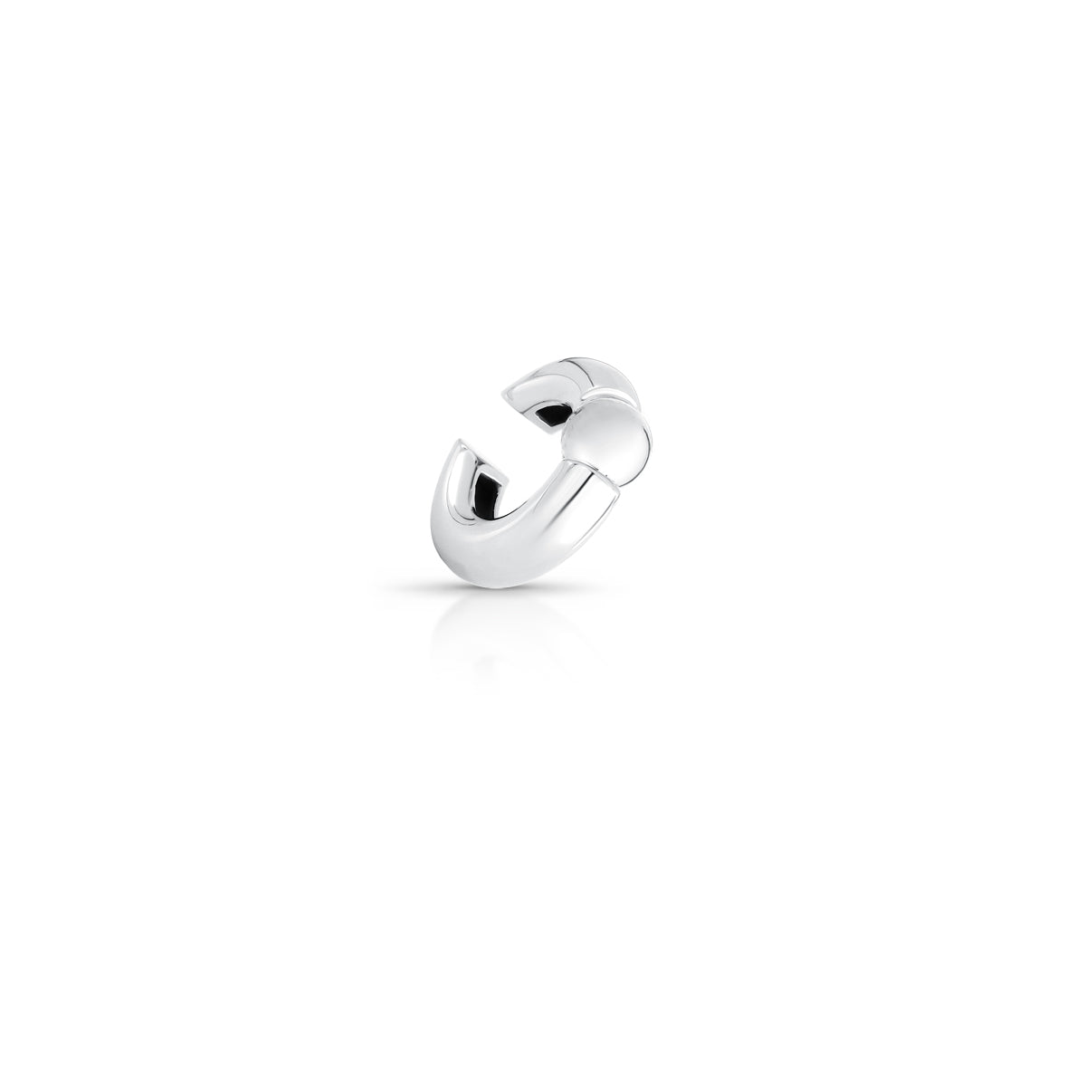 Piercing tubo com esfera com banho de ródio branco