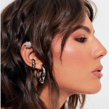 Piercing tubo com esfera com banho de ródio branco