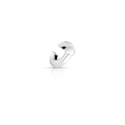Piercing tubo com esfera com banho de ródio branco