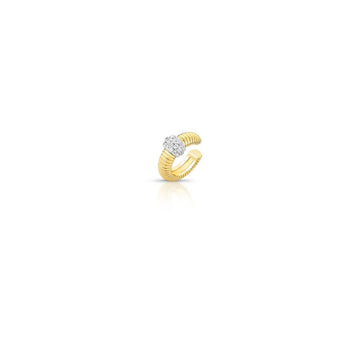 Piercing frisado com detalhe cravejado e banho de ouro 18k