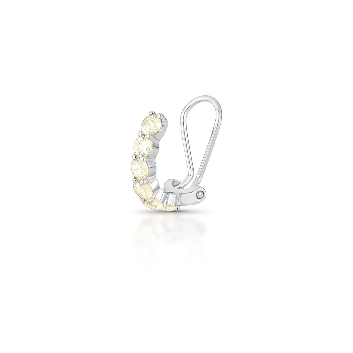 Piercing prata 925 com zirconia yellow fancy e banho de ródio branco