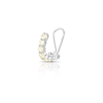 Piercing prata 925 com zirconia yellow fancy e banho de ródio branco