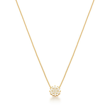 Colar oval cravejado estilo chuveirinho cristal dourado