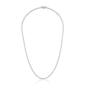 Colar riviera prata 925 riviera 2mm 38cm trama rígida com zircônia cristal