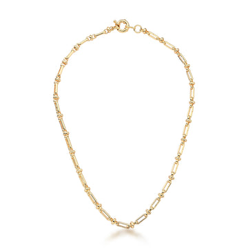 Colar elos detalhe esfera com banho de ouro 18k
