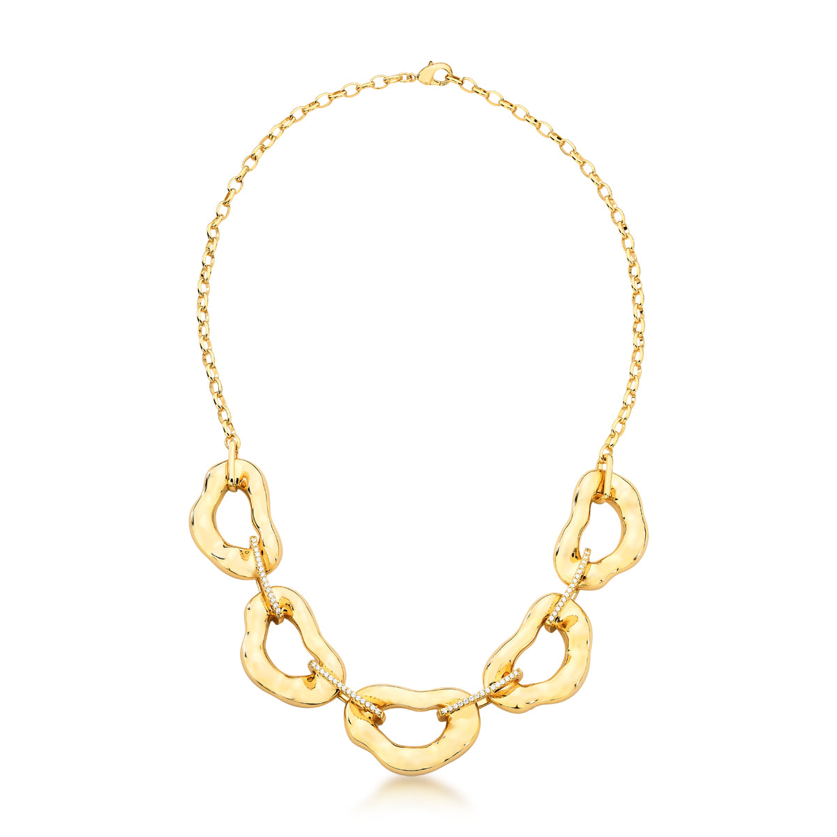 Colar orgânico curve vazado com banho de ouro 18k