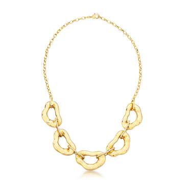 Colar orgânico curve vazado com banho de ouro 18k